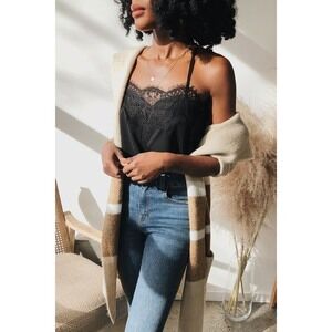 Maddox Black Satin Lace Cami